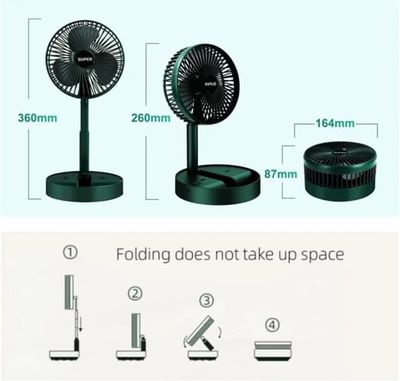 180° Adjustable Air Cooling Fan – Powerful, Easy to Use & Clean | Available at OroBD | Green Color_img_0