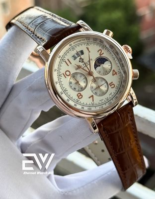 PATEK S ROSE GOLD CASE WHITE DIAL BROWN BELT_img_0