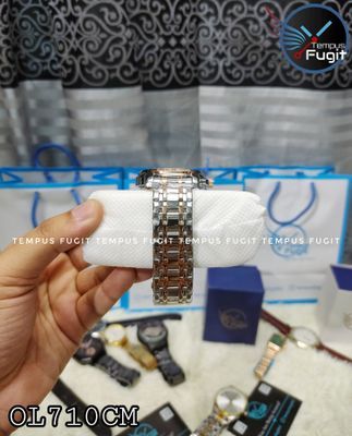 OLEVS 2872 Gents Chronograph Chain Watch- Silver Dial - Rose Golden Bezel- Silver+Rose Golden Chain- TF Code OL710CM_img_4