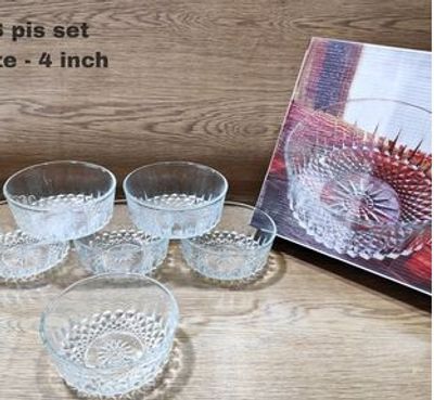 Glass Firni Bati Set 6 pcs-কাচের নাস্তা বাটি সেট -৬ পিছ #22B_img_1
