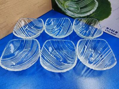 Crystal Glass Firni Set 6 Pcs --কাচের নাস্তা বাটি সেট -৬ পিছ #142B_img_1