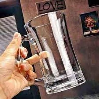 1 Pcs Glass Water Mug Jambu Size 400ML -জাম্বু সাইজ কাচের মগ #105_img_0