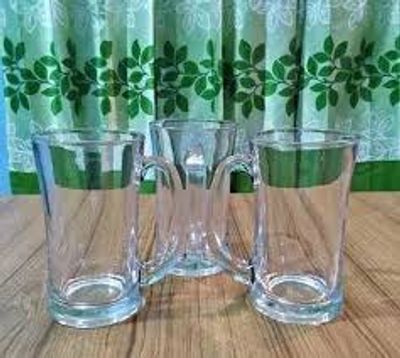 1 Pcs Glass Water Mug Jambu Size 400ML -জাম্বু সাইজ কাচের মগ #105_img_1