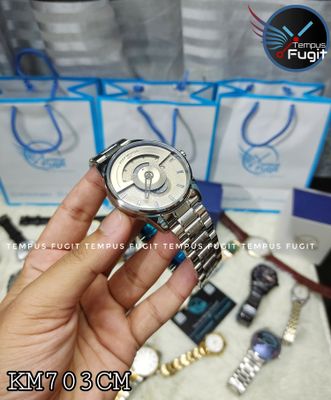 Keep Moving 1833 Gents Chain Watch- Grey Dial with Single Minute Hand- Silver Bezel- Silver Chain- TF Code KM703CM_img_1