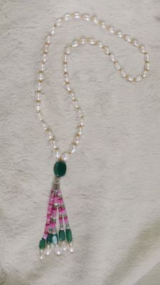 Pearl Long Necklace Total Length 30 inch.Round Length 22 inch_img_2