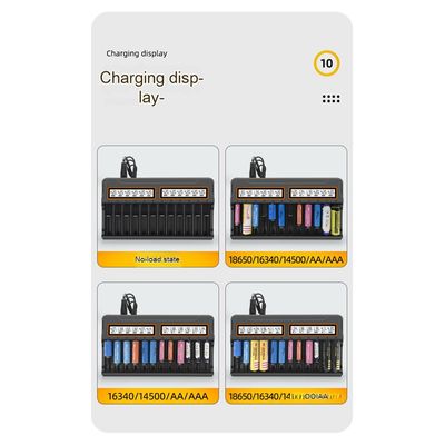 12-Slot Smart Universal Battery Charger with LCD Display – For 18650, AA, AAA NiMH & Li-ion Batteries_img_1