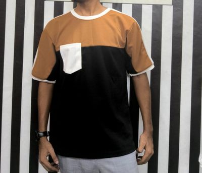Gray & Black White contrast Drop-Sholder_img_0