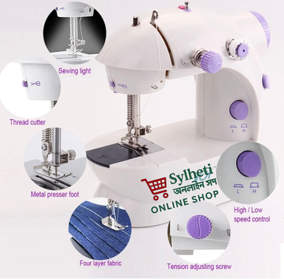 Mini Sewing Machine - Dual Speed Portable Mini Electric Pedal Double Threads Rewind Swing Machine_img_1