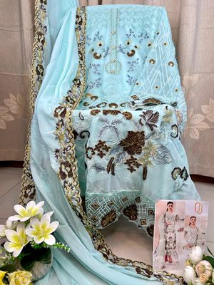 Soft Georgette semi Stitched -Embroidery Work Party dress_img_7