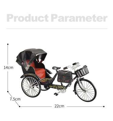 Classic Alloy Three-Wheel Rickshaw – Handmade Retro Tricycle Model for Collectors & Decorative Display_img_1