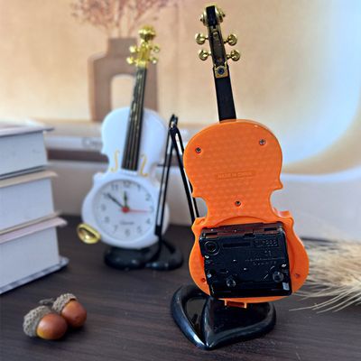 Creative Violin Model Digital Clock – Novelty Ornament for Bedroom, Kids & Adults Gift_img_1