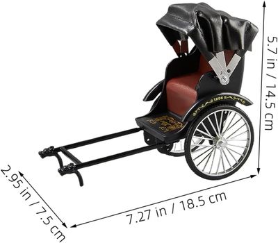 Vintage Rickshaw Model – Retro Handmade Metal Sculpture for Decoration_img_2