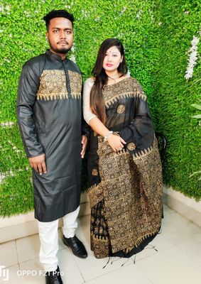 এক্সক্লুসিভ ধুপিয়ান সিল্ক শাড়ি & পাঞ্জাবি কাপল ড্রেস_img_8