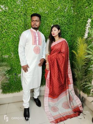 এক্সক্লুসিভ ধুপিয়ান সিল্ক শাড়ি & পাঞ্জাবি কাপল ড্রেস_img_12
