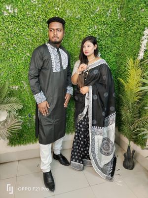 এক্সক্লুসিভ ধুপিয়ান সিল্ক শাড়ি & পাঞ্জাবি কাপল ড্রেস_img_14