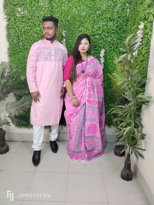 এক্সক্লুসিভ ধুপিয়ান সিল্ক শাড়ি & পাঞ্জাবি কাপল ড্রেস_img_16