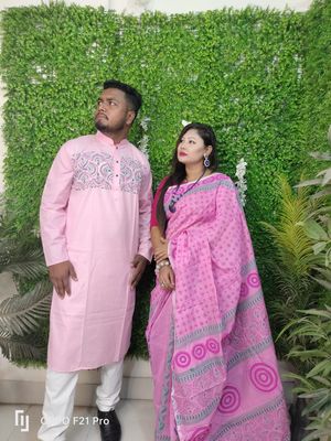 এক্সক্লুসিভ ধুপিয়ান সিল্ক শাড়ি & পাঞ্জাবি কাপল ড্রেস_img_18