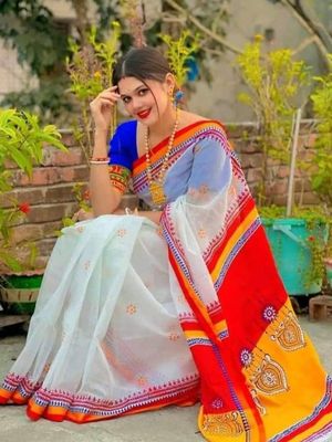 হাফ সিল্ক স্কিন প্রিন্ট শাড়ি_img_1