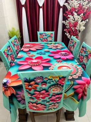 China Premium 3D Print Table Cloth Set_img_0