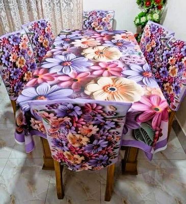 China Premium 3D Print Table Cloth Set_img_0