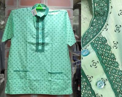 Elegant Printed Light Green Fotua - Premium Quality Traditional Wear_img_1