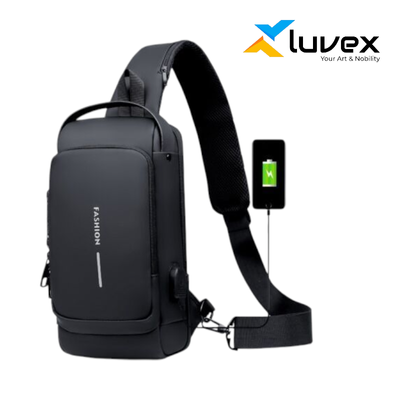 Men Anti-theft crossbody bag with USB charging (Black shape)_img_0
