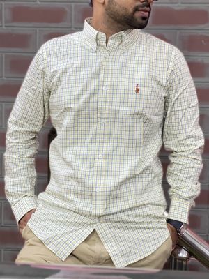 Men Casual Full Shirt Yellow Checkered Full Sleeve Cotton | Casual & Formal | Palli_img_1