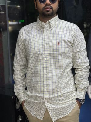 Men Casual Full Shirt Yellow Checkered Full Sleeve Cotton | Casual & Formal | Palli_img_2