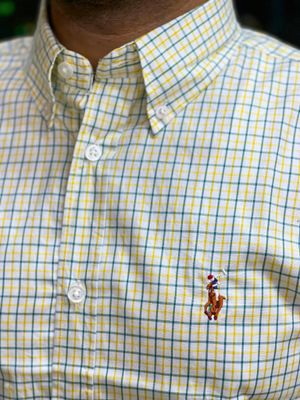 Men Casual Full Shirt Yellow Checkered Full Sleeve Cotton | Casual & Formal | Palli_img_4