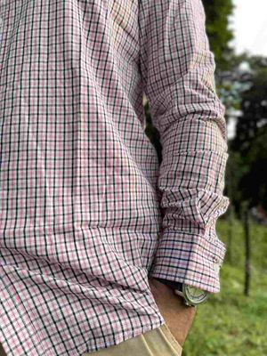 Men Casual Full Shirt Red Checkered Full Sleeve Cotton | Palli_img_3