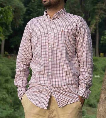 Men Casual Full Shirt Red Checkered Full Sleeve Cotton | Palli_img_5