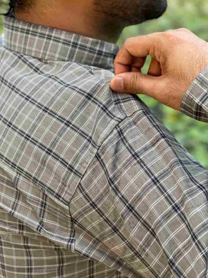 Grey / Black Checkered Full Sleeve Cotton Shirt - Sizes M, L, XL_img_2