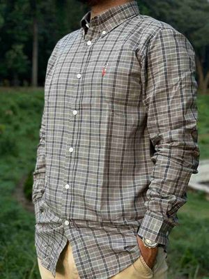 Grey / Black Checkered Full Sleeve Cotton Shirt - Sizes M, L, XL_img_3