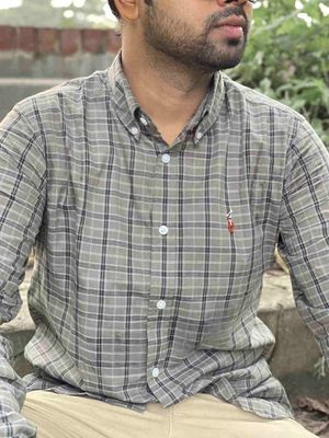 Grey / Black Checkered Full Sleeve Cotton Shirt - Sizes M, L, XL_img_0