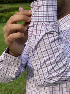 Men Casual Full Shirt Violet - White Checkered Cotton | Formal & Casual | Palli_img_2