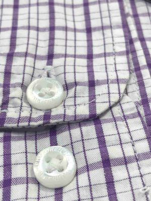 Men Casual Full Shirt Violet - White Checkered Cotton | Formal & Casual | Palli_img_3