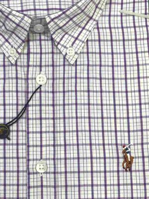 Men Casual Full Shirt Violet - White Checkered Cotton | Formal & Casual | Palli_img_7