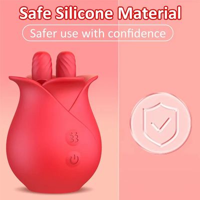 Double Tongue Vibrator For Female Rose Clitoris G-spot Stimulator Couple Flirting Nipple Massager Sex Toy For Women Adult 18_img_3