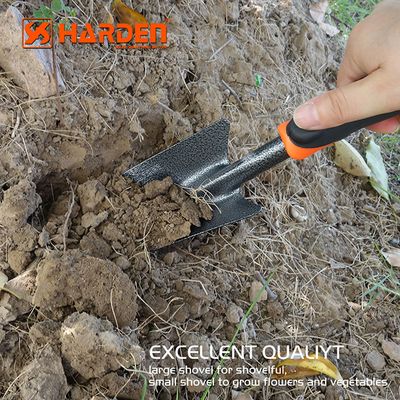 HARDEN Professional Garden Shovel ( 330 x 65mm (Mini) | 350 x 85mm ), Carbon Steel, Black Powder Coating, Ergonomic TPR Handle, Anti-Earth Corrosion, Excellent Workmanship, Durable Comfort TPR Grip; 632601 | 632602_img_1