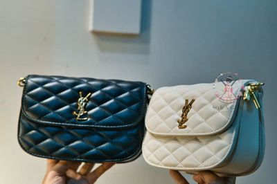 Ultra Premium Luxury Ladies Bag || White || Black Leather  ||_img_3