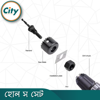 রাউন্ড লক ইনস্টলেশন কিট ৩ পিস হোল স সেট_img_3