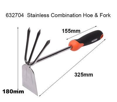 HARDEN Combination Hoe & Fork, Stainless steel, 325x180mm, hand garden small shovel farm agricultural tools spade garden trowel; 632704_img_2