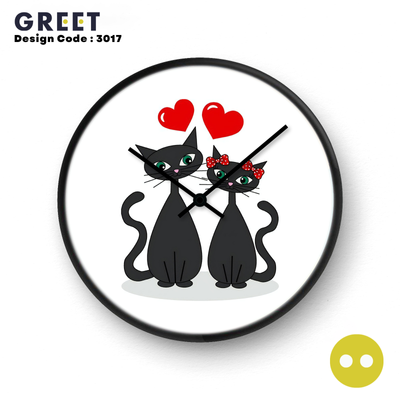 Twin Kitty Cat Theme Wall Clock_img_0