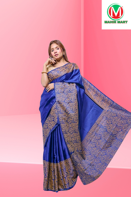 সলিড কালার প্রিন্টেড সিল্ক শাড়ি_img_0