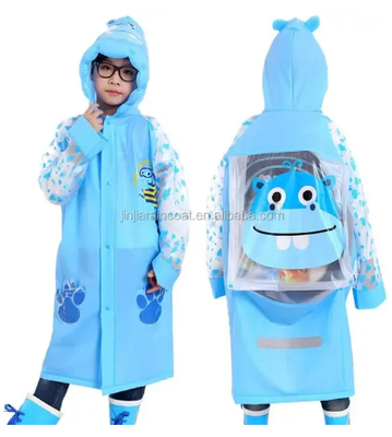 Children Raincoat Waterproof Boys Girls Cartoon Animal Style Kids Rain Coat_img_0