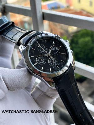 Tissot Chronograph Side Black Belt Silver Bezel_img_0