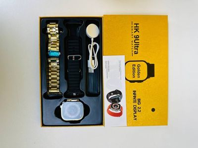 HK 9Ultra Smartwatch Golden Edition (Dual Straps) – Black Color_img_0
