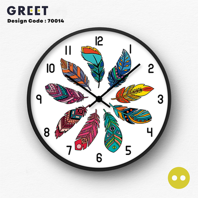 Artistic Feather Pattern Wall Clock_img_0