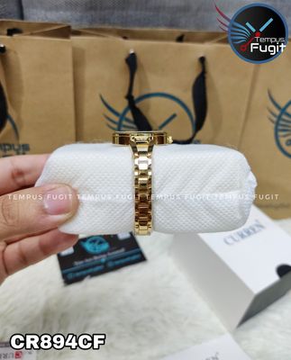 Curren 9092 Ladies Chain Watch- Silver Dial- Golden Bezel- Golden Chain- TF Code CR894CF_img_7