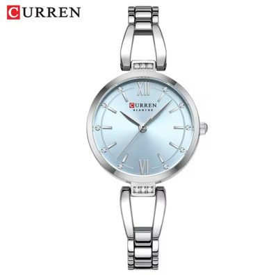 Curren 9092 Ladies Chain Watch- Light Blue Dial- Silver Bezel- Silver Chain- TF Code CR896CF_img_0